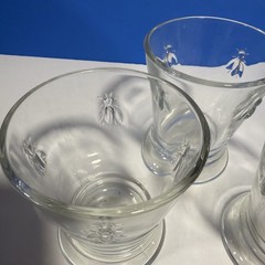 Set of 3 La Rochere Paris Musees BEE FLY footed Drinking glasses 4 1/8”
