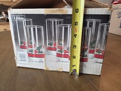 Set of 12 Vintage Libbey Holly and Berries 16 OZ GlasswareSetChristmas
