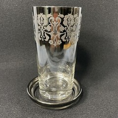 LUSTER Silver Smoke Fade TUMBER SET Coaster Caddy MCM Vintage