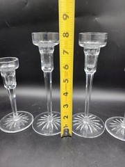 (4) 2 Pair Rogaska Crystal Candlestick Taper Candle Holder 8″ & 6″ Tall Rare