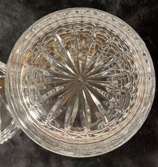 VTG St George Lead Crystal Pinwheel Biscuit Barrel Jar w/lid 8 3/4″