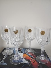8 Longchamp Cristal d’Arques 5 3/4 oz verra vin Wine Glasses 24% Lead Crystal