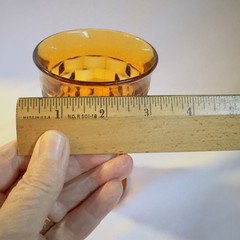 Indiana Glass Whitehall Amber Cubist Footed 6″ Tall Tumbler Vase Vtg MCM