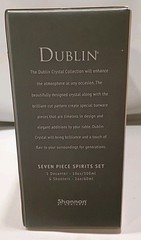 GODINGER DUBLIN SHANNON CRYSTAL SPIRITS DECANTER 9 OZ & SHOT GLASS SET 7 PCS