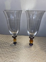Mikasa Estate Clear/Amber Iced Tea Glasses Set Of 2