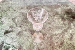 Vintage Etched Floral Scroll Paneled Stemware 6″ Cordial Glass