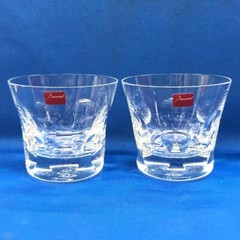 * Baccarat Beluga Tumbler Crystal rock pair Glasses with Box
