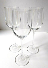 Bohemia Czech Republic Clear Plain Lead Crystal Wine Glass, 9.5″ Tall, Set of 3