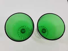 Set of 2 Anchor Hocking Green Bubble Foot Juice/Wine Glass 4 5/8″