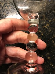 Imperial USA Candlewick Set of 5 Champagne Stems #3400 -4 Balls Crystal Clear EC
