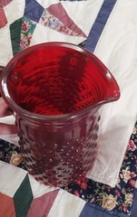 Vintage ANCHOR HOCKING Royal Ruby Hobnail 60 oz Pitcher