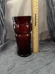 Vintage Wheaton Bullseye Ruby Red Glass Iced Tea Tumbler 8.5”