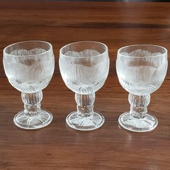 Pioni (Peony) 3 shot Glasses Oiva Toikka Nuutjärvi littalia Finland~1970s