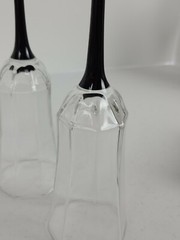 2 Vintage Luminarc Octime Crystal Black Stem Champagne Flutes Wine Glass France
