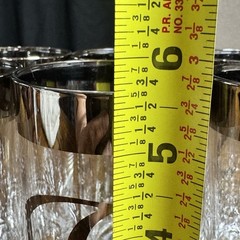 Vtg 8 Dorothy Thorpe Style Highball Glasses Initial R Monogrammed Silver Fade