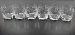 6 Import Assoc Cascade Double Old Fashioned Set Vintage Floral Whiskey Retro Lot
