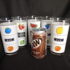Casino Night by Cristal D’Arques 15oz Highball Cocktail Glass Set of 5 2008 EUC