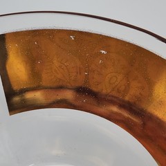 Vtg Set Of 4 Signed Culver 22k Gold Glass Fruit/Snack Bowls Florentine Pattern