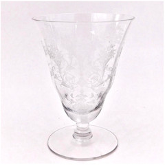 Morgantown Mayfair Etched Clear Crystal Stemware Water Juice Glasses Vintage