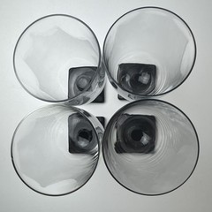 Set Of 4 Fostoria 4020 Ebony Black Base 5 5/8” 13oz Tumblers Glasses Art Deco