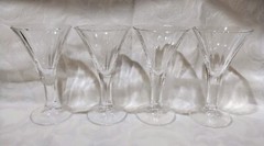 Vtg Set of 4 Crystal Cristal D’Arques Cordial Monceaux 4.5″ France Trumpet Glass