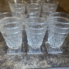 Set of 6 Vintage Imperial Glass CAPE COD Clear 5 oz Juice Glasses 5-1/8 in