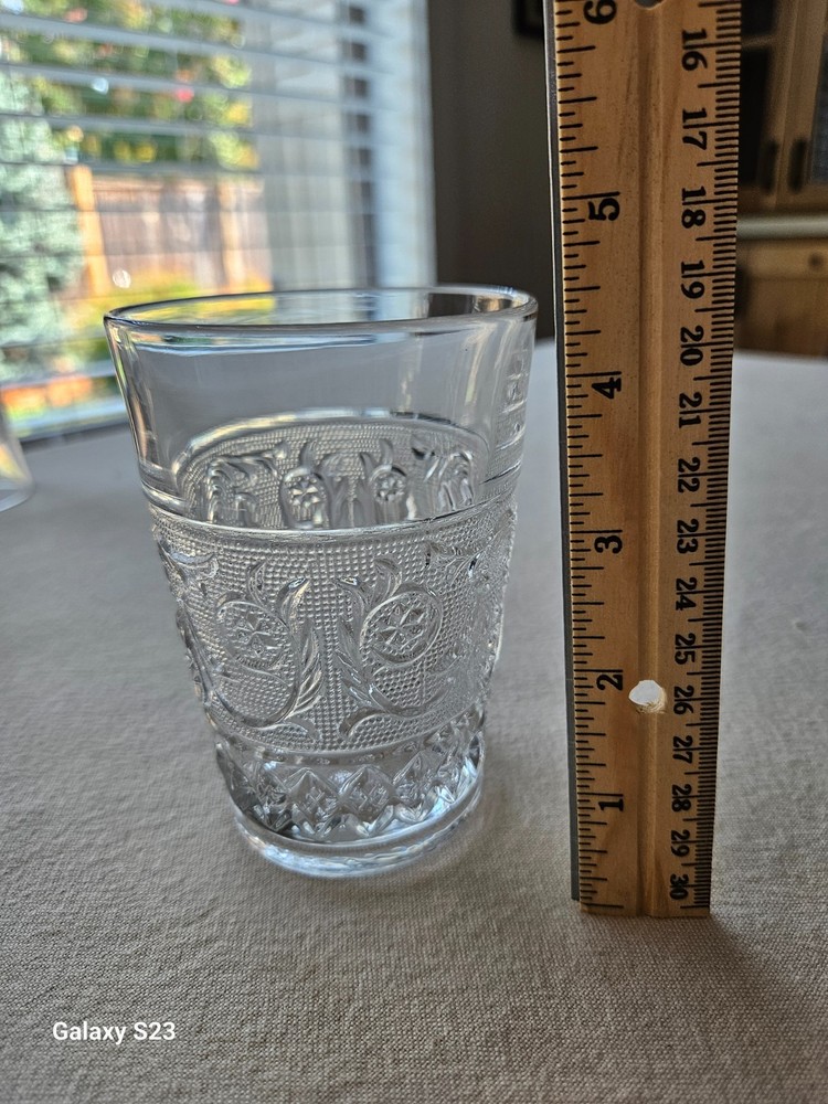 Set of 4 VTG Duncan Miller Sandwich Glass Tumbler Approx 4.5″H x 3″W–EXCELLENT