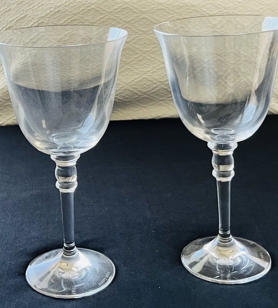 (2) RALPH LAUREN CRYSTAL LANDON 8 1/4 Inch WATER GOBLET EXCELLENT CONDITION