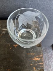 vintage etched glass cordial cocktail set of six Mid Century Barware Glasses