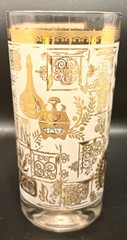 Vintage Hazel Atlas Glass Tumbler Colony 22kt Gold Accent Trim