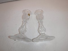 Set 2 Cristal D’arques Candlestick Maintenon Crystal Candle Holders. Never Used.
