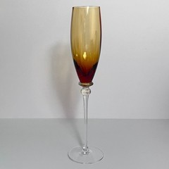 UNION STREET Sienna Amber CHAMPAGNE FLUTE / 11.5 Inches / LIGHT SCRATCHES / Rare