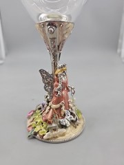KIRKS FOLLY DRAGON WINE GOBLET GLASS JEWELED STONES RARE 8″