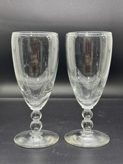 Two vintage Stemmed Juice Cordial Glasses rounded stems