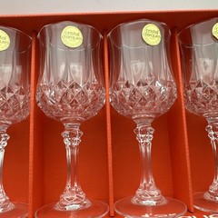 LOT – 6 Cristal d’Arques LONGCHAMP 17,5 cl Wine Glasses Lead Crystal New in Box