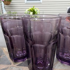 VTG Set Of 4 Gorgeous Libbey Gibraltar Amethyst Purple Juice Glasses/Tumblers 4″