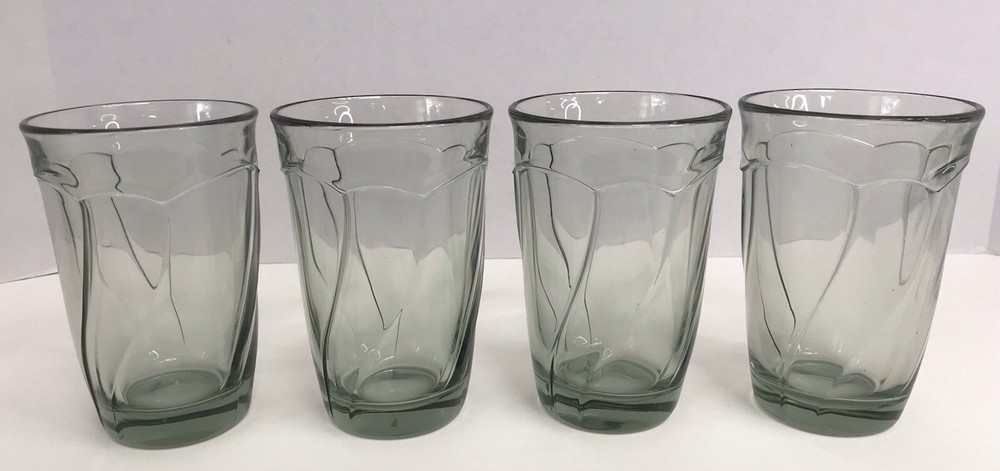 NORITAKE Sweet Swirl Light Green Tumbler Highballs 5 1/4″ Set Of 4 (A)