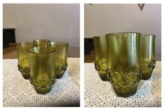 Vintage Tiffin Franciscan Madeira tumbler in olive green. Price for each.