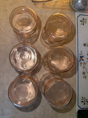 Set of 6 Vintage Deco MacBeth-Evans Glass Company Pink Juice Tumblers c.1930