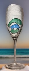 1 Stil Glass, Stain Glass, Blue & Green, Handmade & Hand painted Romania Europe