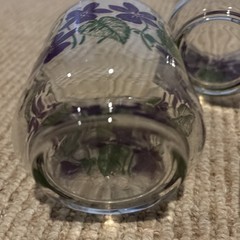 Libbey PURPLE VIOLETS Set of 3 Glasses 3.5 Inches Tall