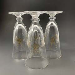 Set of Four Mid-Century Tiffin-Franciscan Jupiter pattern Juice Glasses MCM