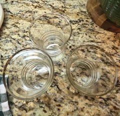 3 VTG. 40’s MCM Anchor Hocking Water/Juice Glasses 9oz Tumblers Gold Gilded Rim