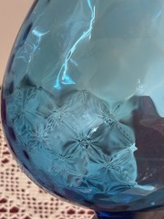 Blue Large Decorative Glass Stemmed Brandy Shape