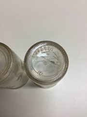 Vintage Unmarked Starburst Tumbler Glasses Set Of 2 Clear Pressed Glass Barware
