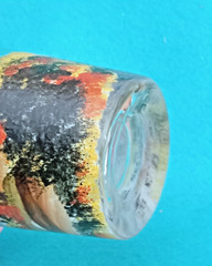 Vintage MCM Artist Signed Meier Deer Woodland Forest Glass Hand Painted Tumbler