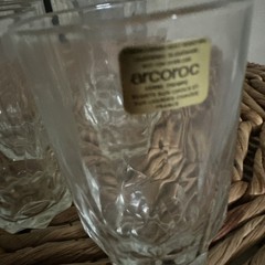 Arcoroc Cut Glass Juice Highball Glass Made in France 5.5″ Set of 6 New