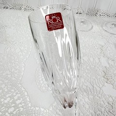 Set of 5 RCR Christalleria Italiana Disaronno Champagne Flute Glasses 9.25″