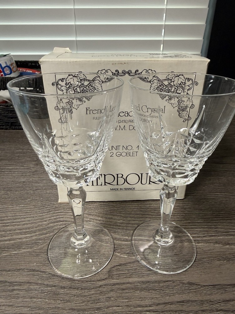 Cherbourg Crystal Champagne/Sherbet French Lead Unit #3 – Set of 2 W. M. Dalton