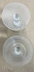 2 Rare Vintage Floral Etched Stemware Glass Water Goblets Dessert MINT daisy